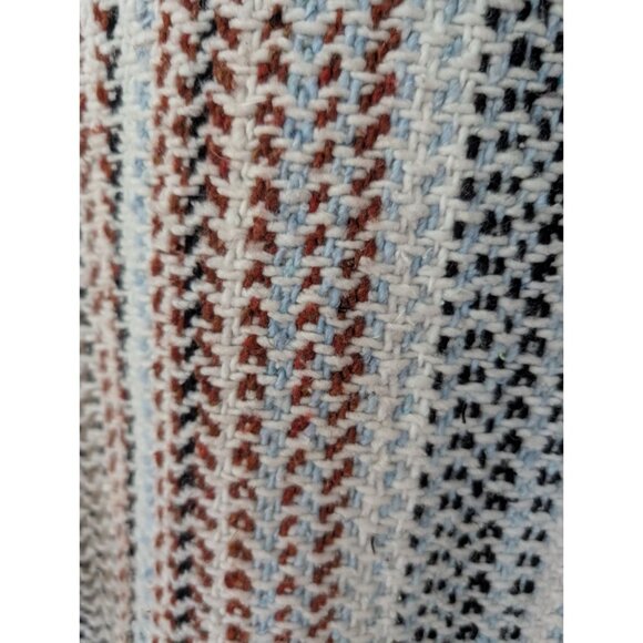 Striped Baja Hoodie Poncho XL Unisex Woven Pullover Front Pocket Made in Mexico - Picture 8 of 11